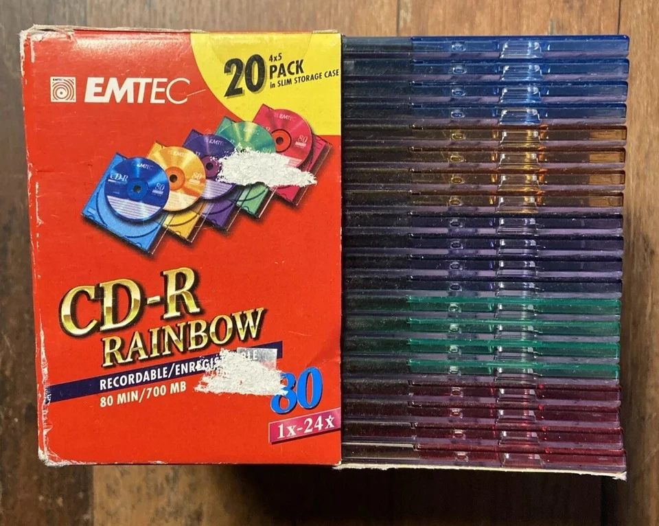 20x EMTEC CD-R 80 Minuten 700 MB Rainbow Rohlinge - NEU - Bild 3 von 4
