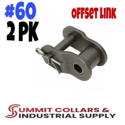 (2PK) #60 Roller Chain Offset Links - 3/4'' Pitch - Half Link- Great Quality!