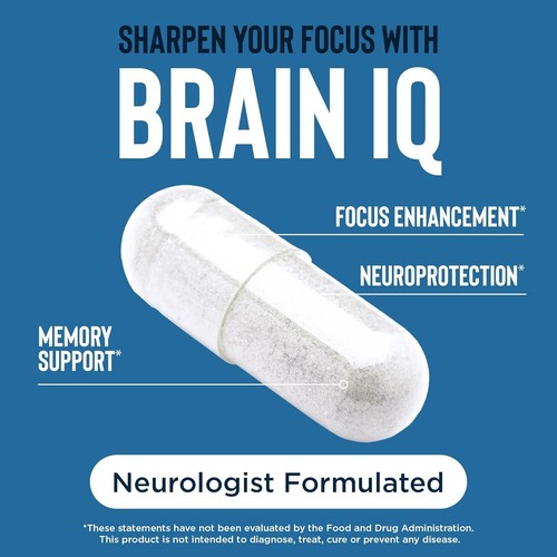 Relaxium Brain IQ - Integratori per il cervello, memoria, concentrazione, chiarezza e concentrazione - Foto 6 di 8