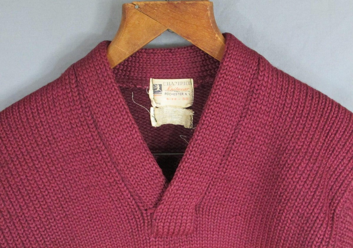 Vintage 1940s Champion Knitwear Wool Varsity Sweater