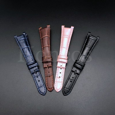 21X14 MM Leather Watch Strap Band Black Fits For Patek Philippe