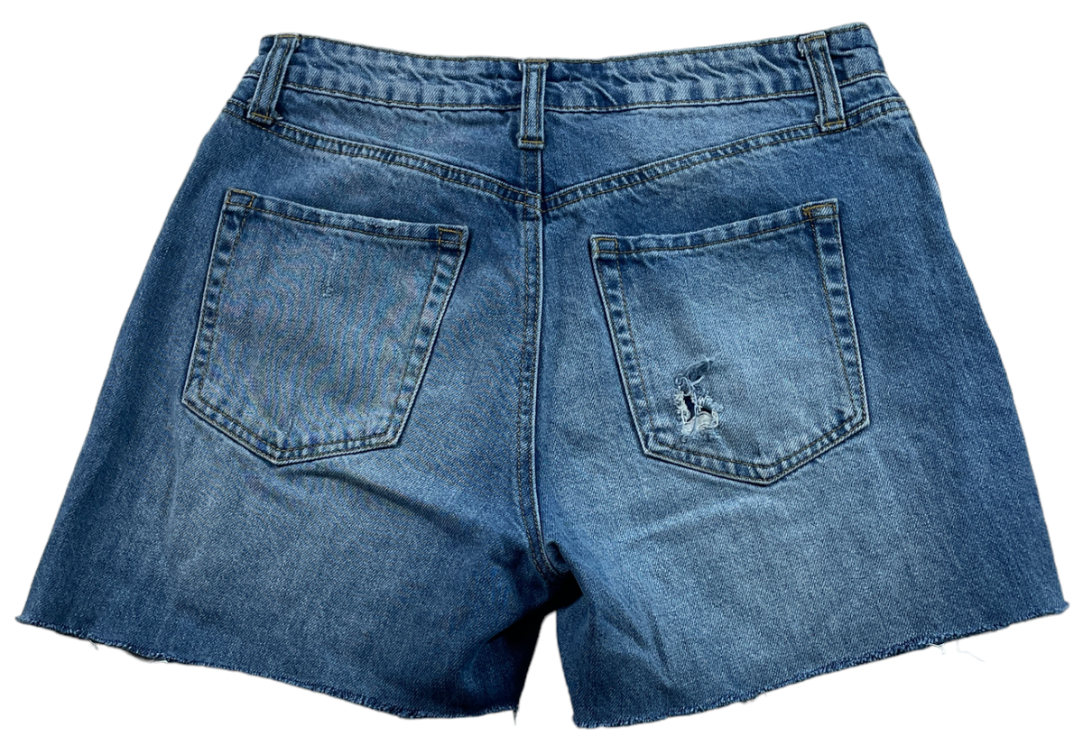 Short Forever 21 Femme 100% Coton Bleu – Taille 29 – Coupe Courte Zip – Occasion état Neuf