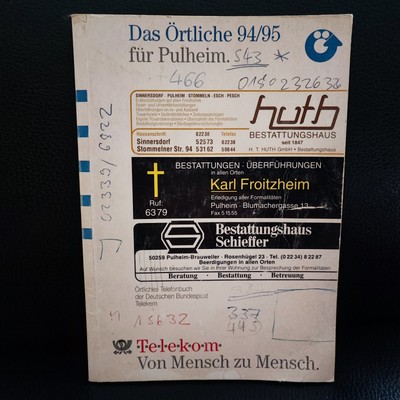 RARITÄT: Altes Telefonbuch Adressbuch PULHEIM 1994 / 95 Deutsche Telekom 