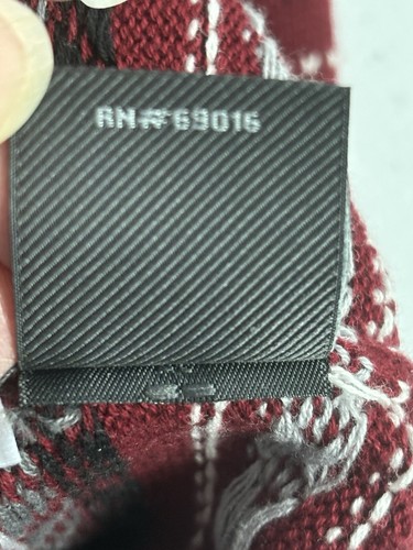 John Bartlett Consensus Mens Large Red Gray Fair Isle V Neck Long Sleeve Sweater - Picture 12 of 15