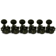 Kluson 6 In Line Locking Revolution H-Mount Non-Collared Tuners KRHLNC-6BX-B