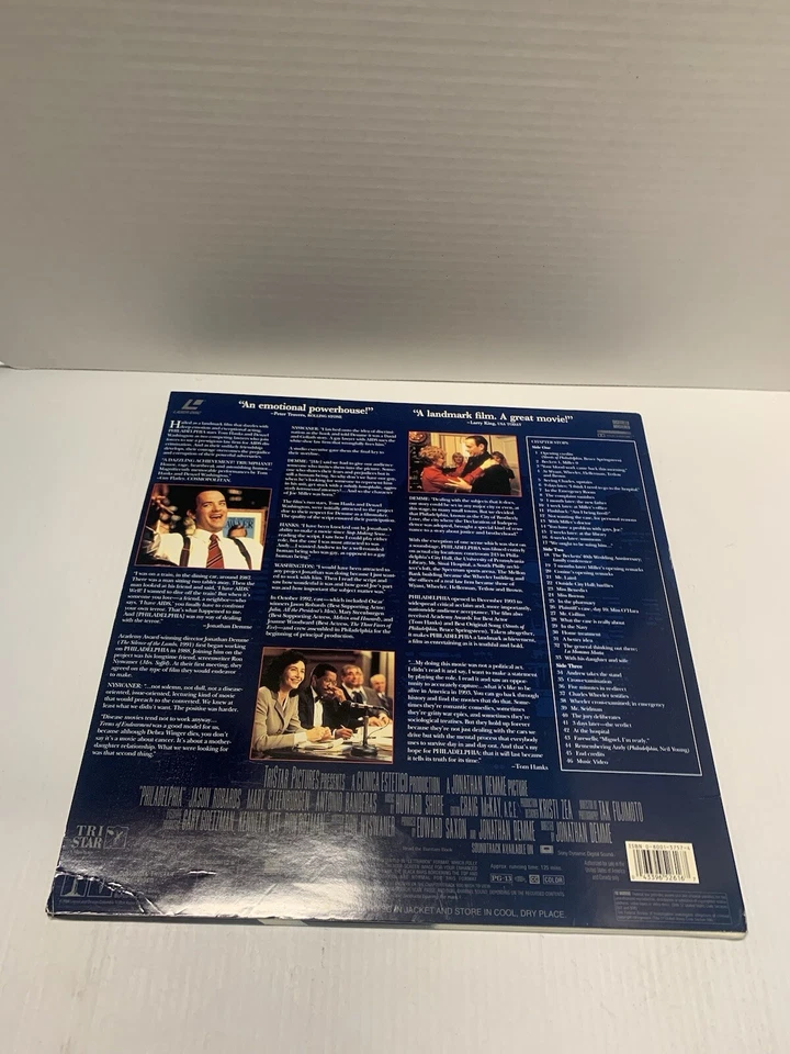 Laserdisc Philadelphia Tom Hanks Denzel Washington 2 academy awards - Imagem 2 de 2