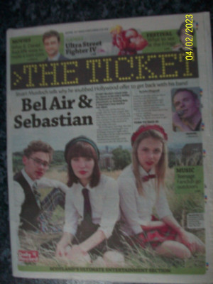THE TICKET Friday August 15 2014 BELLE AND SEBASTIAN Front Cover Daily Record &