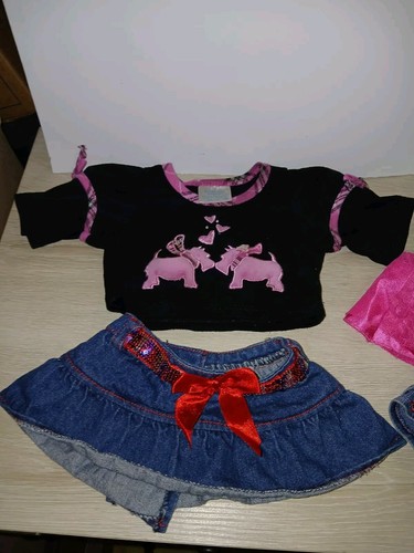 Lots of 6 Build a Bear Clothes Poodle Shirt Two Skirts Shorts Sash Tutu - Picture 11 of 24