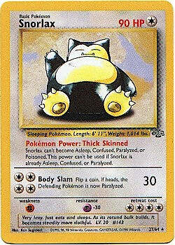 Pokemon Jungle 27/64 Snorlax Card