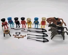 Vintage Playmobil Geobra Figures Toy Lot 1974 Cowboys Horses #2