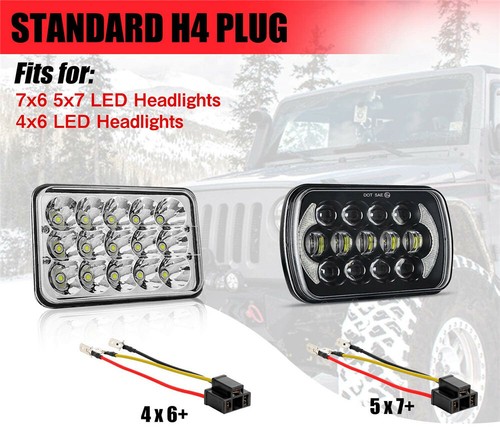 H4 9003 HB2 3 PIN Harness Socket Adapter Wires for 4x6" 7x6" 5x7 inch Headlights - Picture 2 of 6