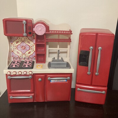 Our Generation Doll Red Gourmet Kitchen and Fridge Fits American Girl Dolls 