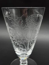 Vintage 14 Oz Fostoria Crystal Thistle Ice Tea Goblet Footed Tumbler Glass 6-1/8