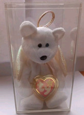 TY Beanie Babies Collection Bear "Halo" 1998 With Plastic Case Vintage   /390