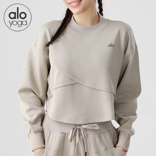 A L O Yoga Fake Two Crew Neck Long Sleeve Smock Top Yoga Dress Size S