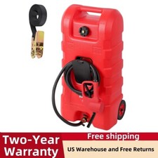 15 Gallon Fuel Caddy Portable Gas Storage Tank Container with Hand Pump W/Wheel