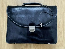 Genuine Italian Black Lather Briefcase