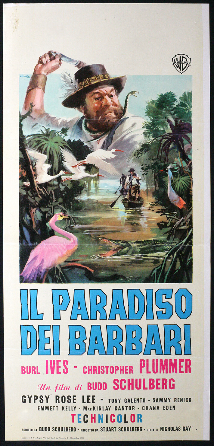 Locandina originale film Il paradiso dei barbari (1958) - Regia di Nicholas Ray