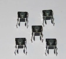 5 X Momentary Pushbutton Micro Switches - Right Angle PC Board Mount - Pacer