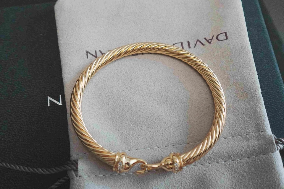 PerfectDAVlDYurman/Gold/ twisted cable Diamondbracelet - Image 4 of 4