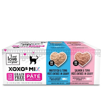 I&Love&You XOXOs Mix Pate Wet Cat Food, Variety Pack, Grain Free, Artificial ...