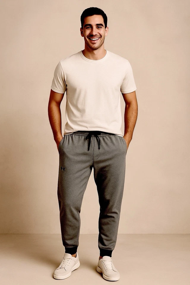 Calça jogger Under Armour lã tamanho 2XL cinza preta academia de lazer - Imagem 2 de 4