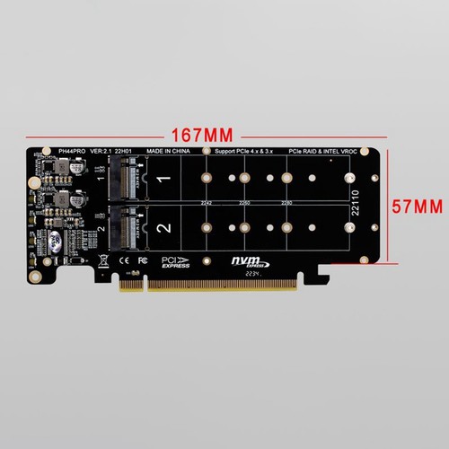 Carte NVME Face à 4 Disques PCIeX16 Vers M.2 M-Key NVMEx4SSD 2U Serve5964 - Afbeelding 10 van 10