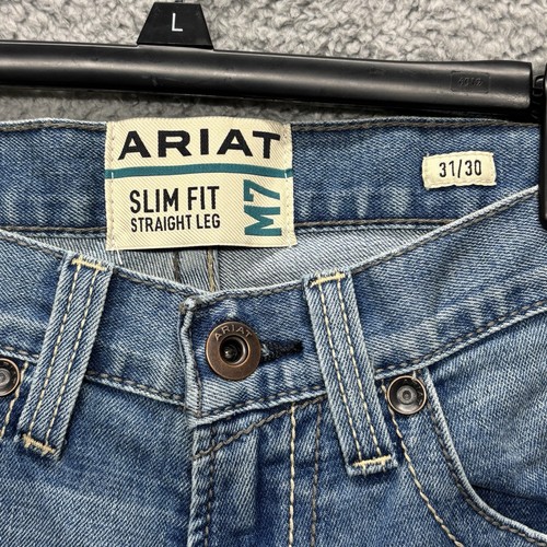 Ariat M7 Jeans Men 31x30 Slim Fit Straight Leg Julian Denim Cowboy Rodeo New - Picture 3 of 13