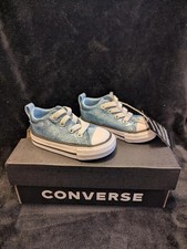Brand new with tags and box, So Adorable Sparkling Blue size 4 infant Converse