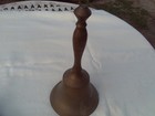 Vintage BRASS BELL, School Bell?,  9 1/2" Handbell — photo 5