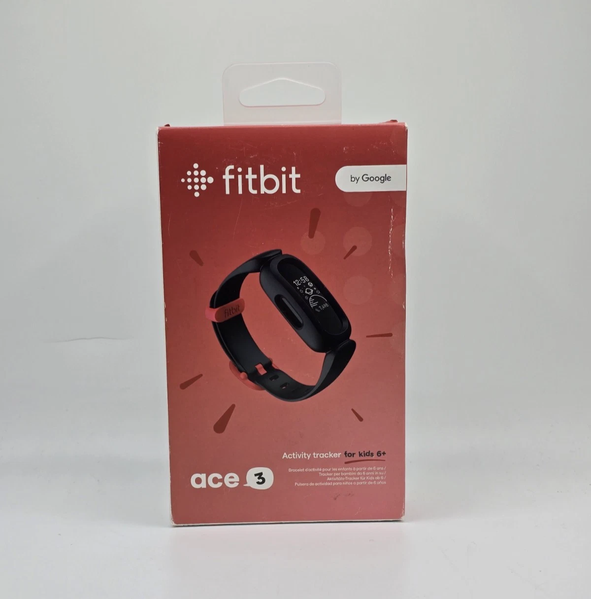 Fitbit ACE 3 Activity Fitness Tracker for Kids - Black/Sport Red