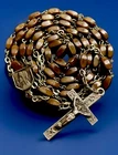 Vintage Catholic Caramel Milk Glass Rosary, Silver Tone Crucifix, France
