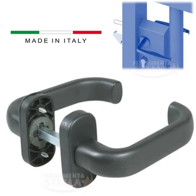 IBFM Maniglia coppia maniglia - nero opaco per porte infissi in alluminio