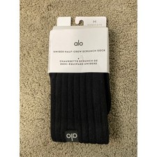 New Alo Unisex Half-Crew Scrunch Sock, Size Medium