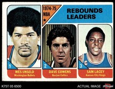 Click to enlarge NBA Rebounds Leaders (Dave Cowens / Wes Unseld / Sam Lacey)
