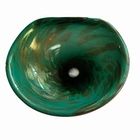 Vintage Murano Italian Art Glass Bowl Aventurine Mid-century Green Cane Center