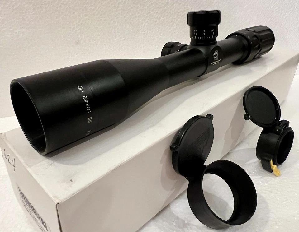 SWFA 10x42 SS HD - Retículo Mil-Dot, Tubo de 30mm, 0,10 cliques MRAD, foco traseiro - Imagem 2 de 4