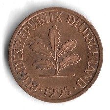1995 G Germany 2 Pfennig World Coin - KM# 106a