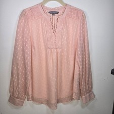 Sharagano Womens Light Pink Sheer Top. Size M...