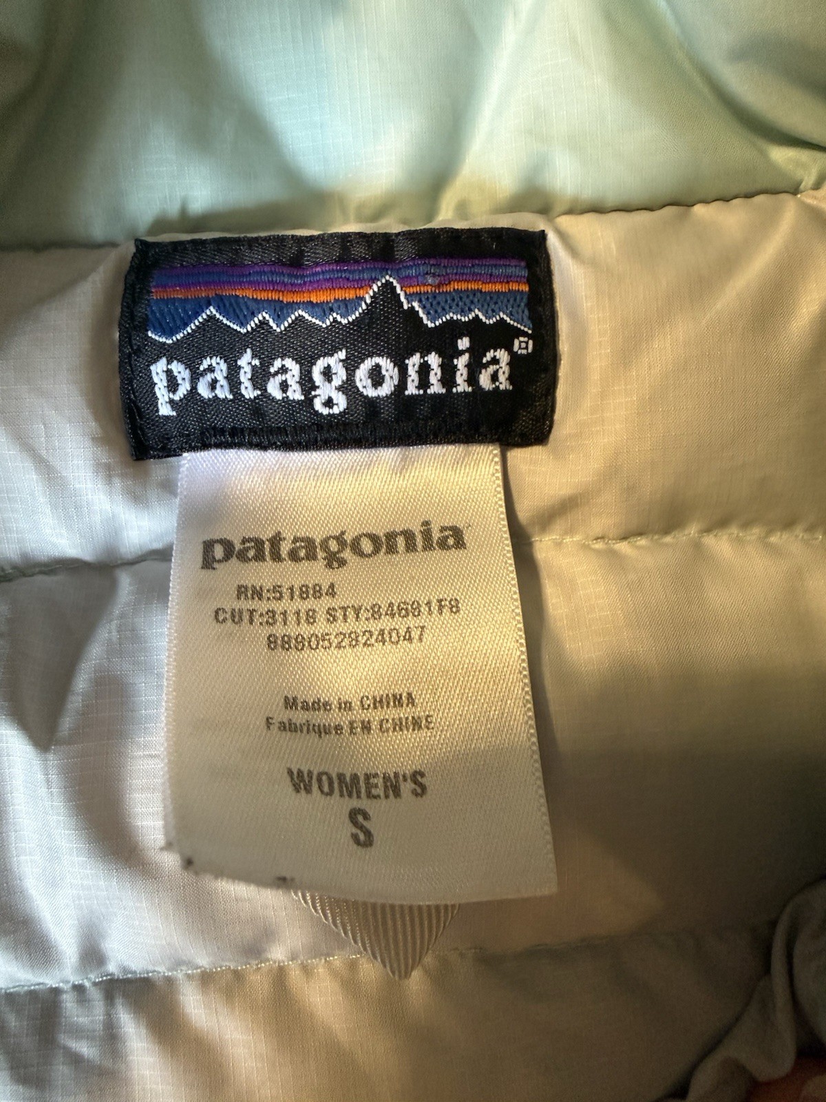 Patagonia Womens Small Down Nano Puffer Quilted Jacket Full Zip Light Blue Green thumbnail 7