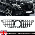 For Mercedes GLE Class W166 Black Front PANAMERICANA GT GTR Grille Grill 15-19