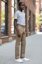 Ralph Lauren Boys  Khaki Chino Casual Pants Adjustable Waist Logo Size 14R27