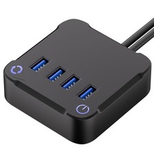Computer PC Power Button Desktop External Switch With 4 Port USB 3.0 Hub PC