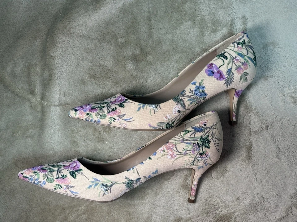 Zapatos de salón sexy de tacón florales Addie talla 8,5 Charles David Anthropologie nuevos sin etiquetas Foto 4 de 4