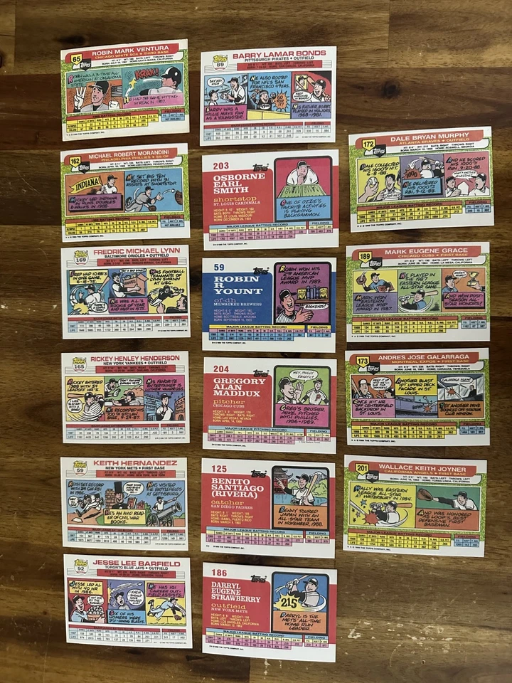 1989-1990 Topps Big - BASEBALL COLLECTION, HENDERSON, VENTURA, BONDS LOT OF 16 - Image 2 of 4