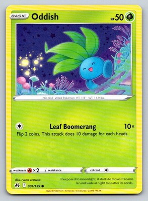 Oddish 001/159 Common Crown Zenith Pokemon Near Mint