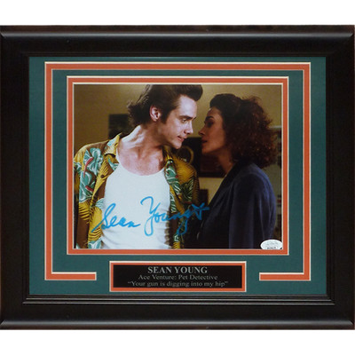 Sean Young Autographed Ace Ventura' With Jim Carrey Deluxe Framed 8x10 Photo - J
