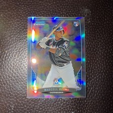 2013 Bowman Chrome MARCELL OZUNA ROOKIE CARD Refractor Atlanta Braves RC 10/10 ?. rookie card picture