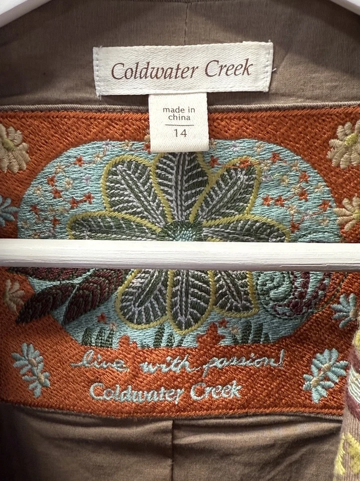 Coldwater Creek 女式 14 码波西米亚阿兹特克西南刺绣夹克外套 — 第 4/4 张图片