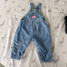 Vintage 90s OshKosh B  Gosh Denim Bubble Pleated Overalls Osh Kosh 24m 2T Snaps